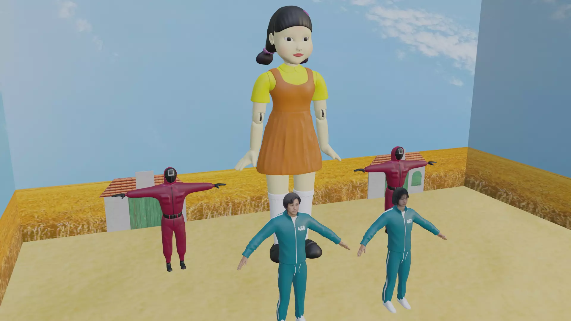 Squid Game Pack Low-poly 3D model_0