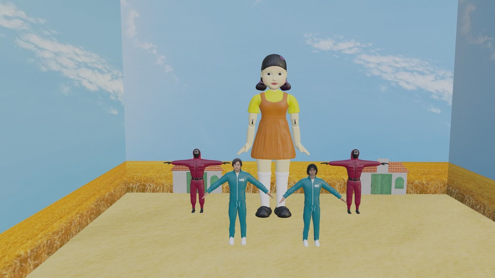 Squid Game Pack Low-poly 3D model_1