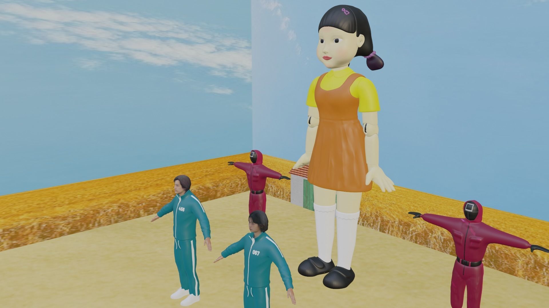 Squid Game Pack Low-poly 3D model_2