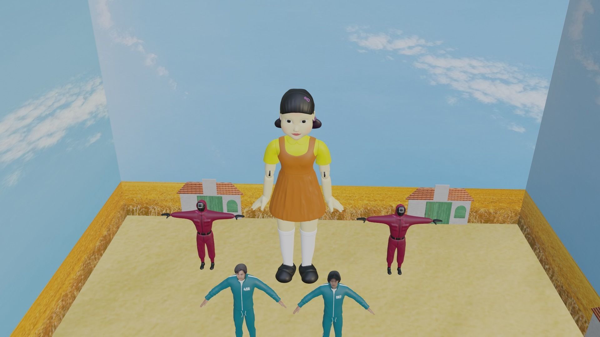 Squid Game Pack Low-poly 3D model_3