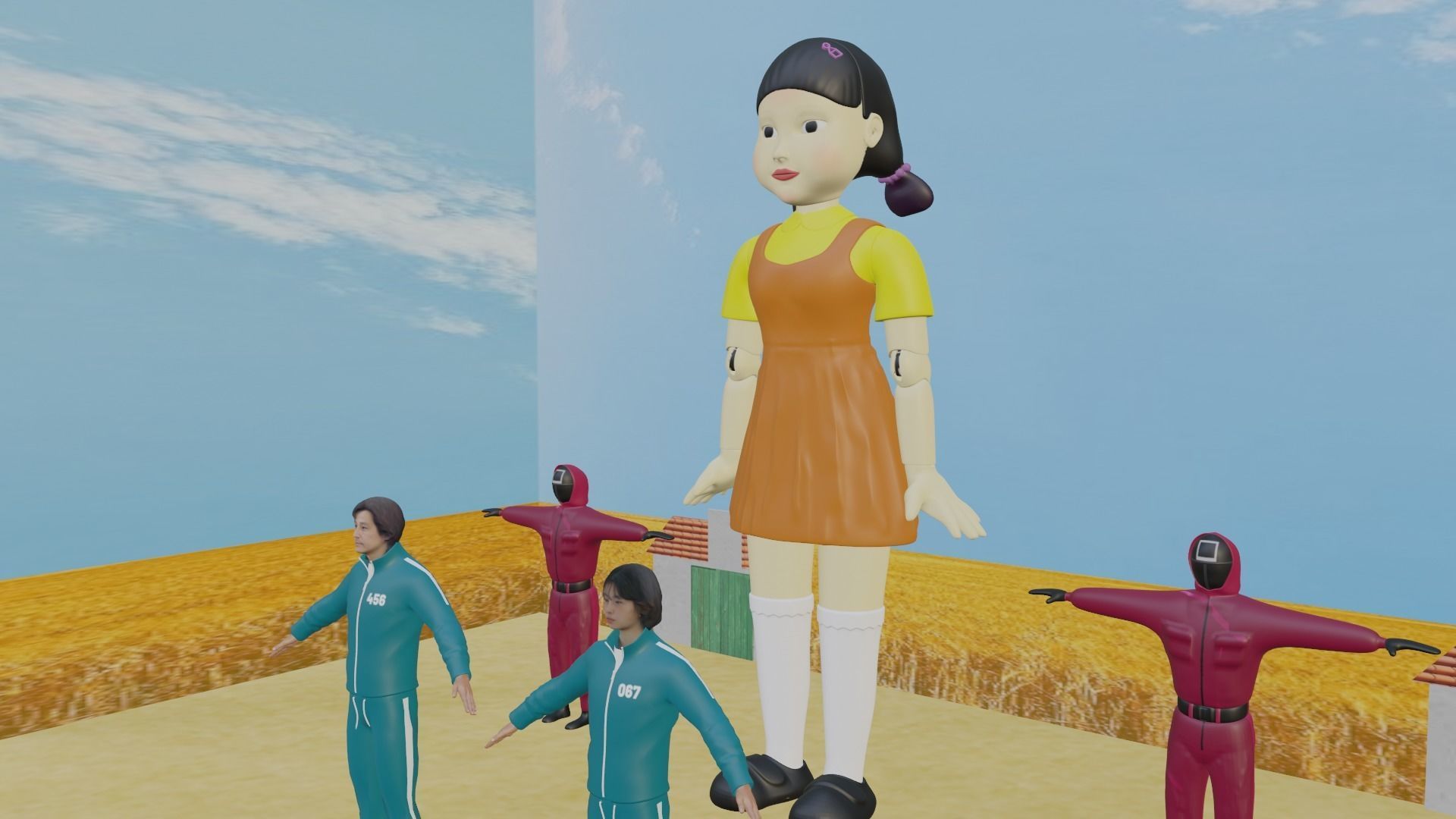 Squid Game Pack Low-poly 3D model_5