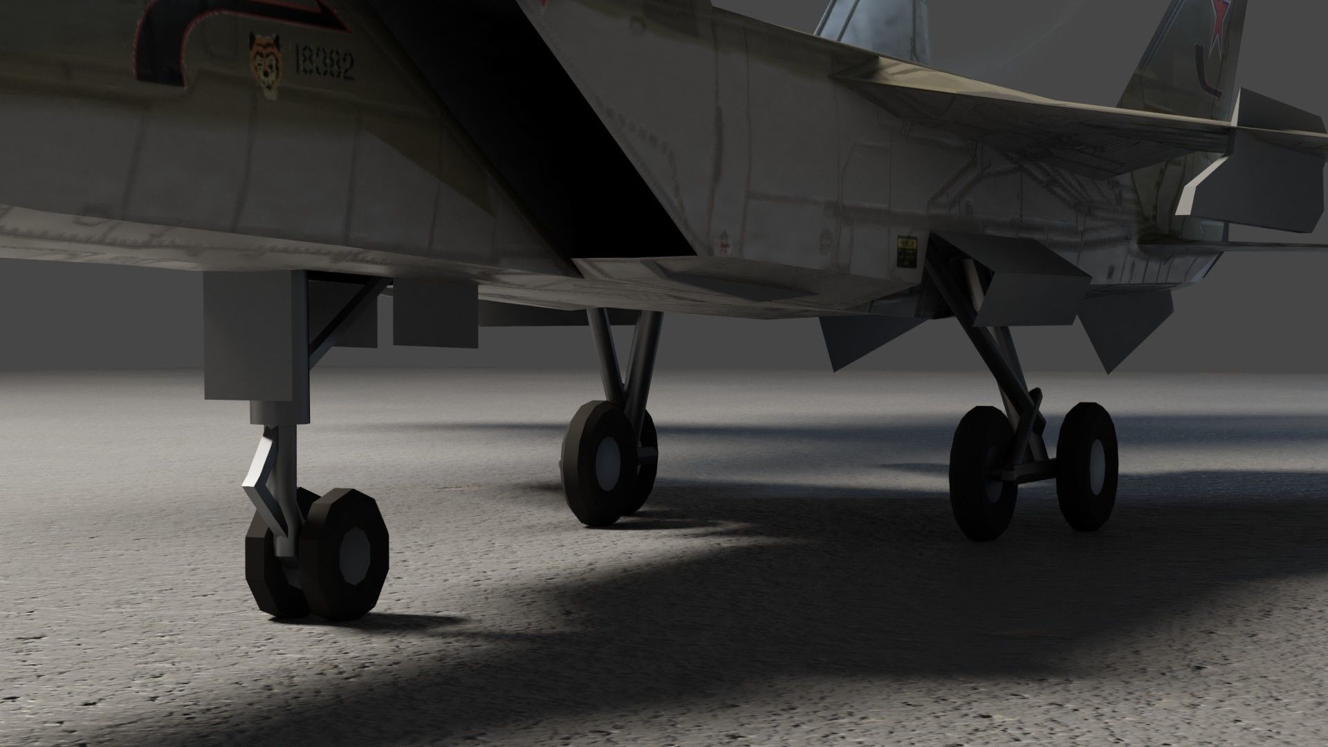 MIG-31 Foxhound jet fighter Low-poly 3D model_16