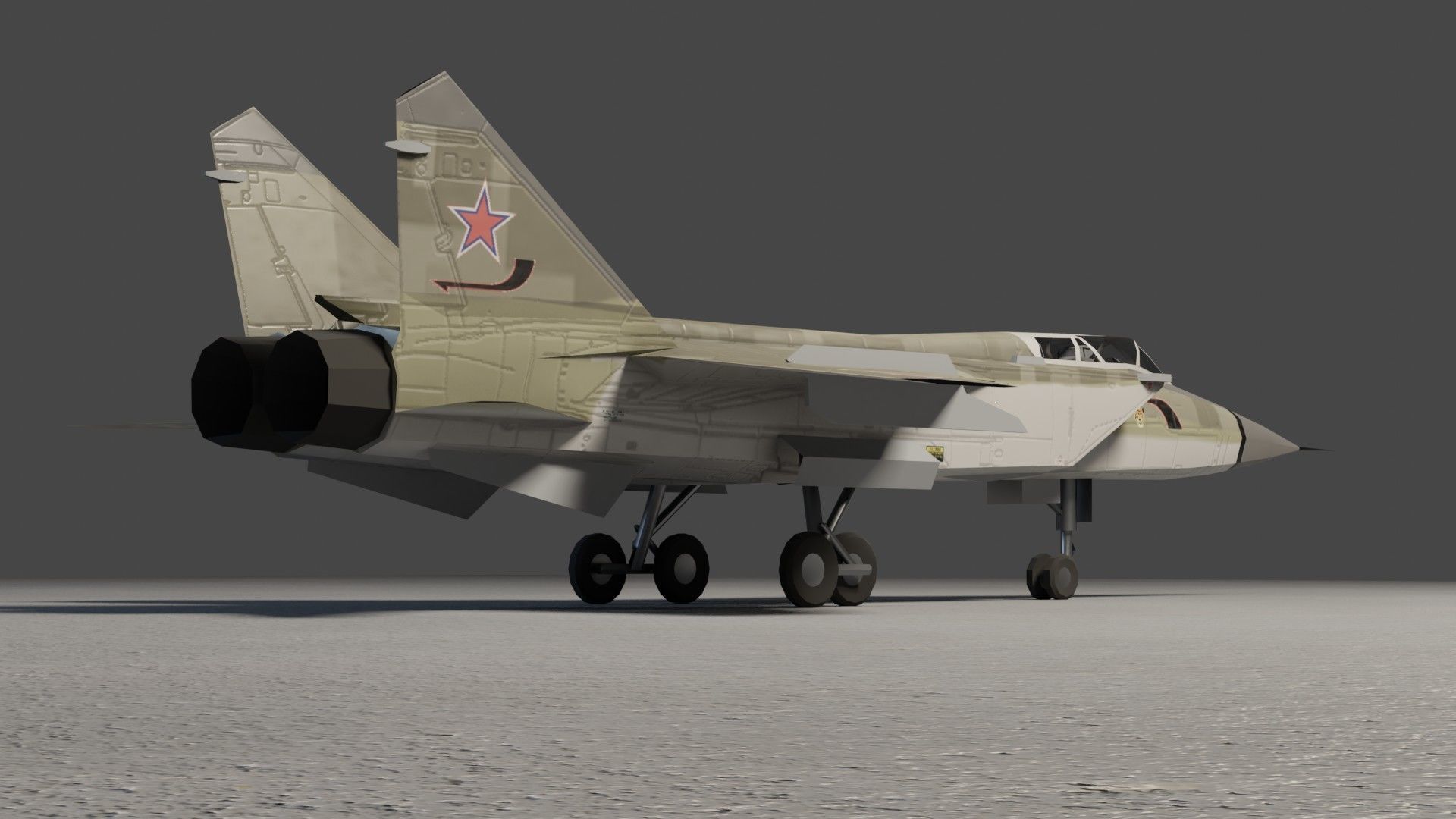 MIG-31 Foxhound jet fighter Low-poly 3D model_9