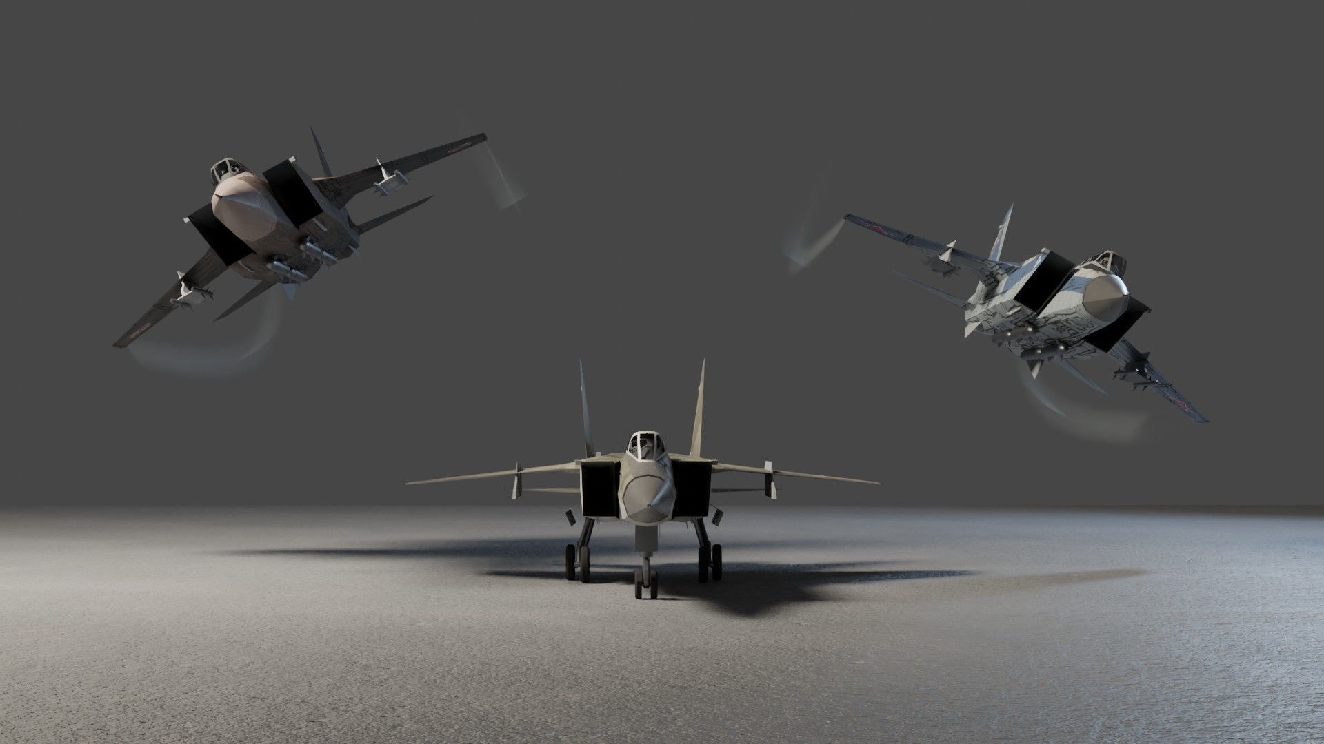 MIG-31 Foxhound jet fighter Low-poly 3D model_5