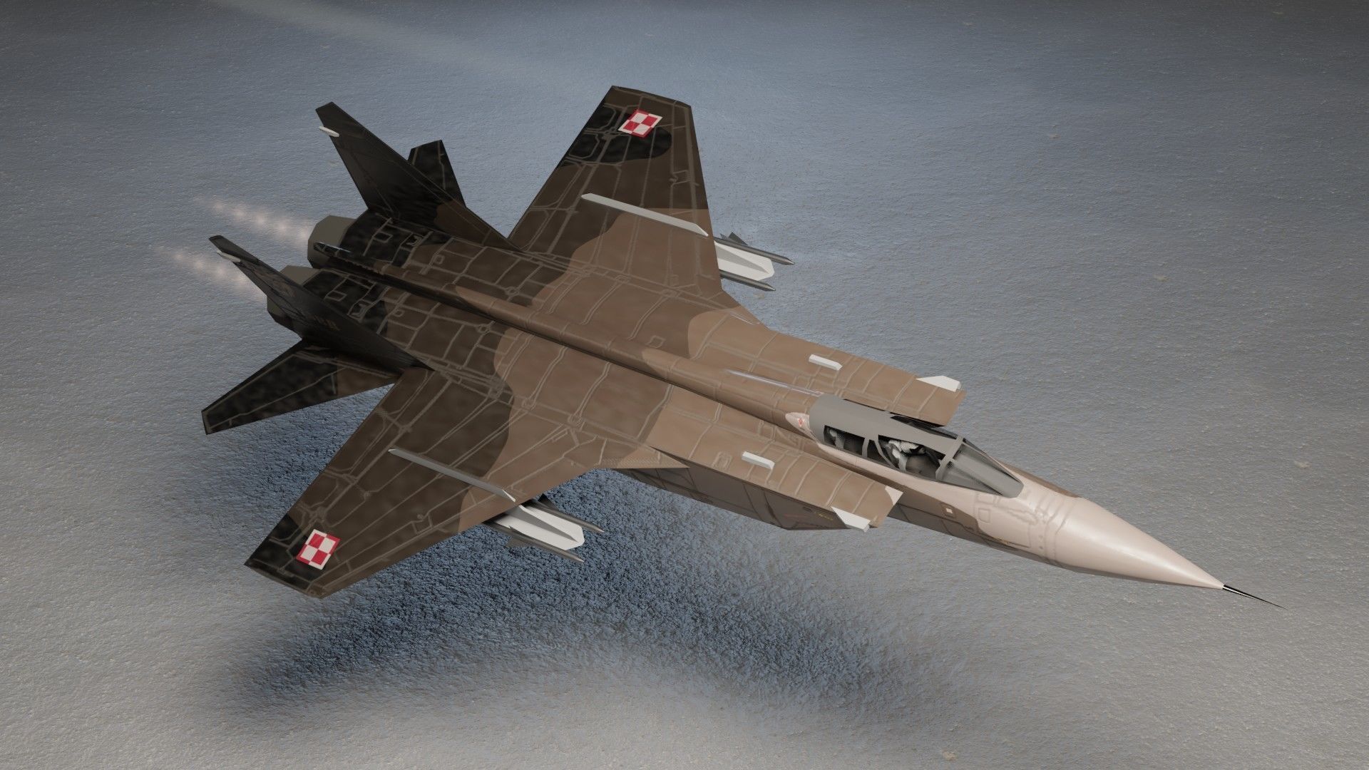MIG-31 Foxhound jet fighter Low-poly 3D model_12