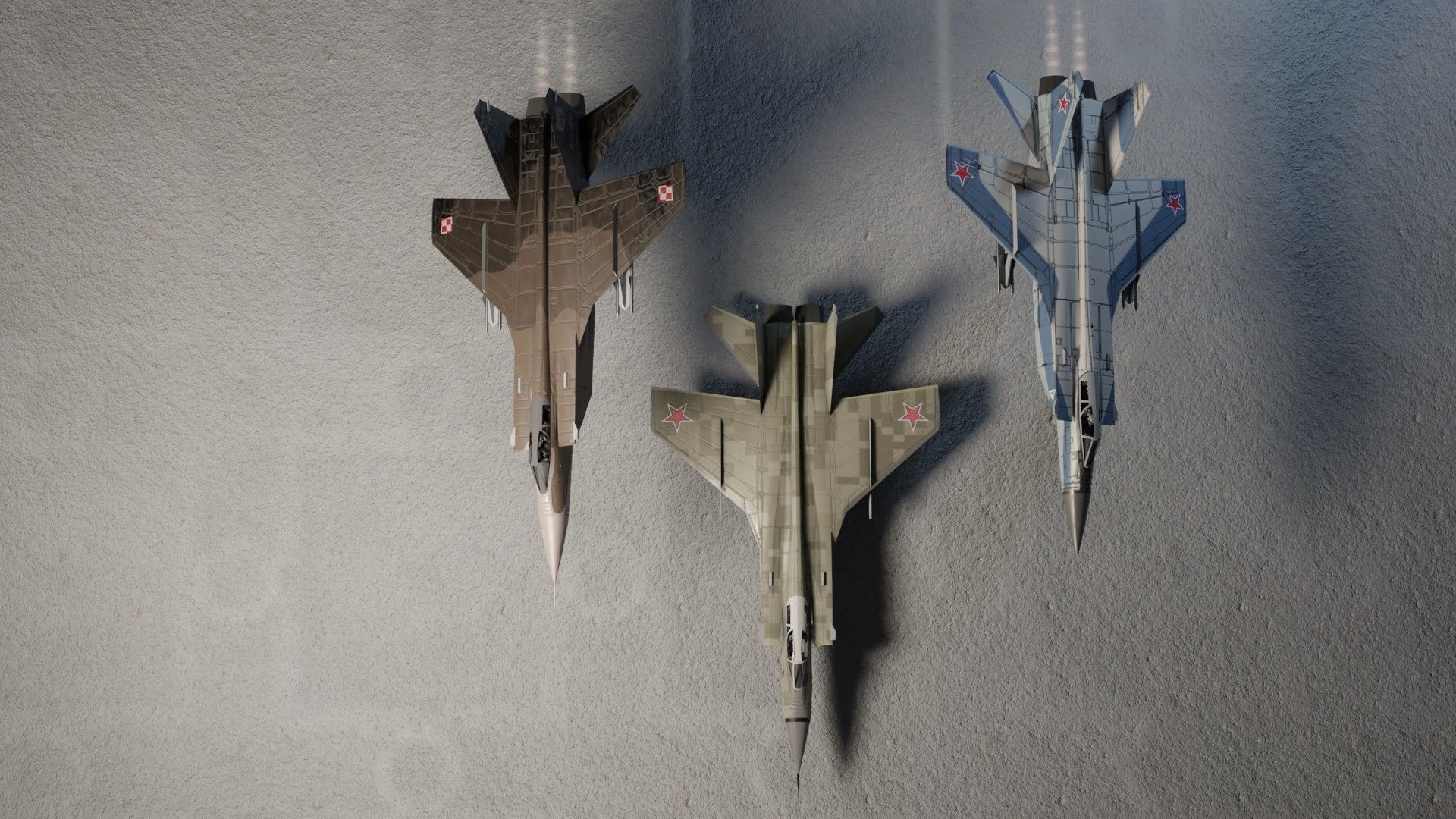 MIG-31 Foxhound jet fighter Low-poly 3D model_6