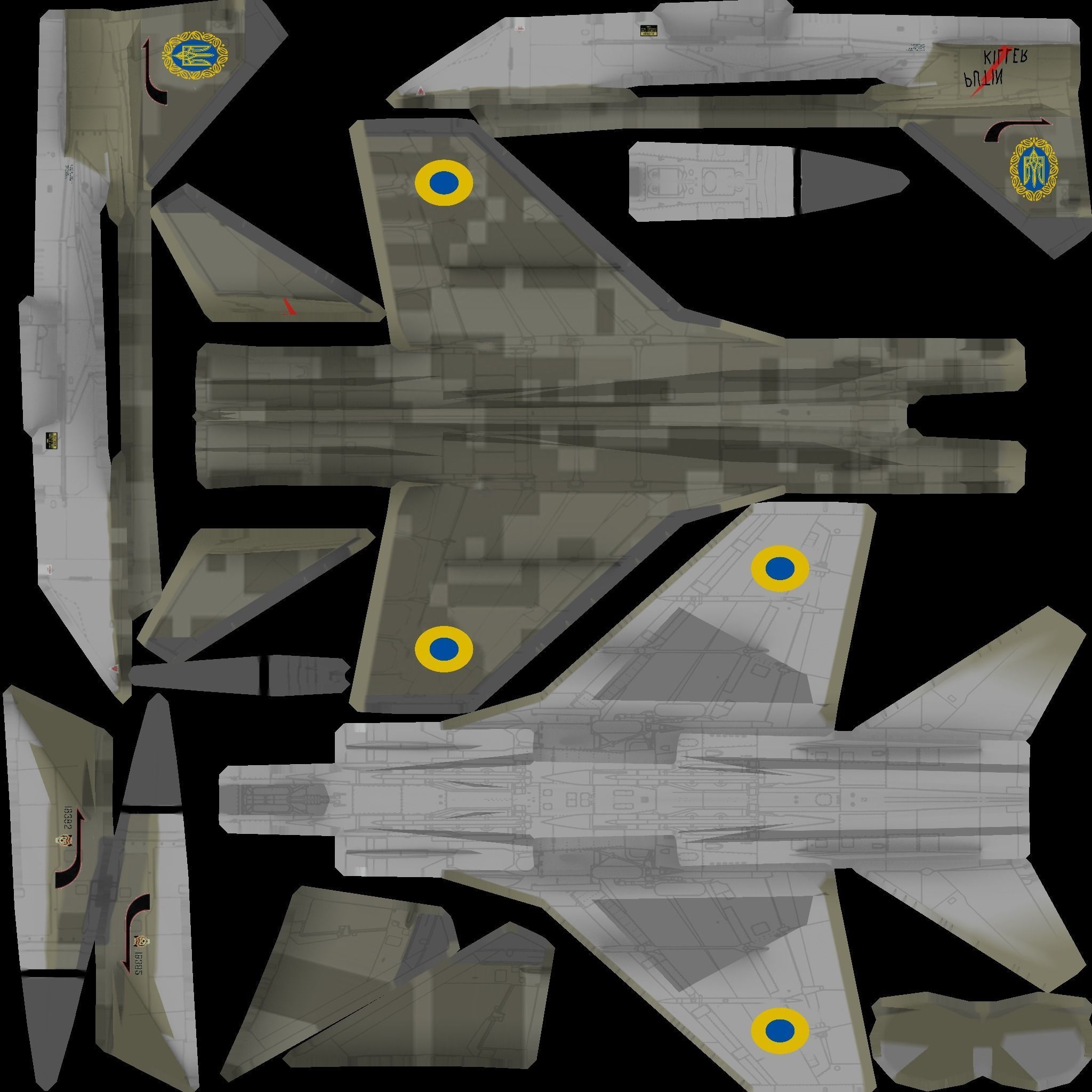 MIG-31 Foxhound jet fighter Low-poly 3D model_18