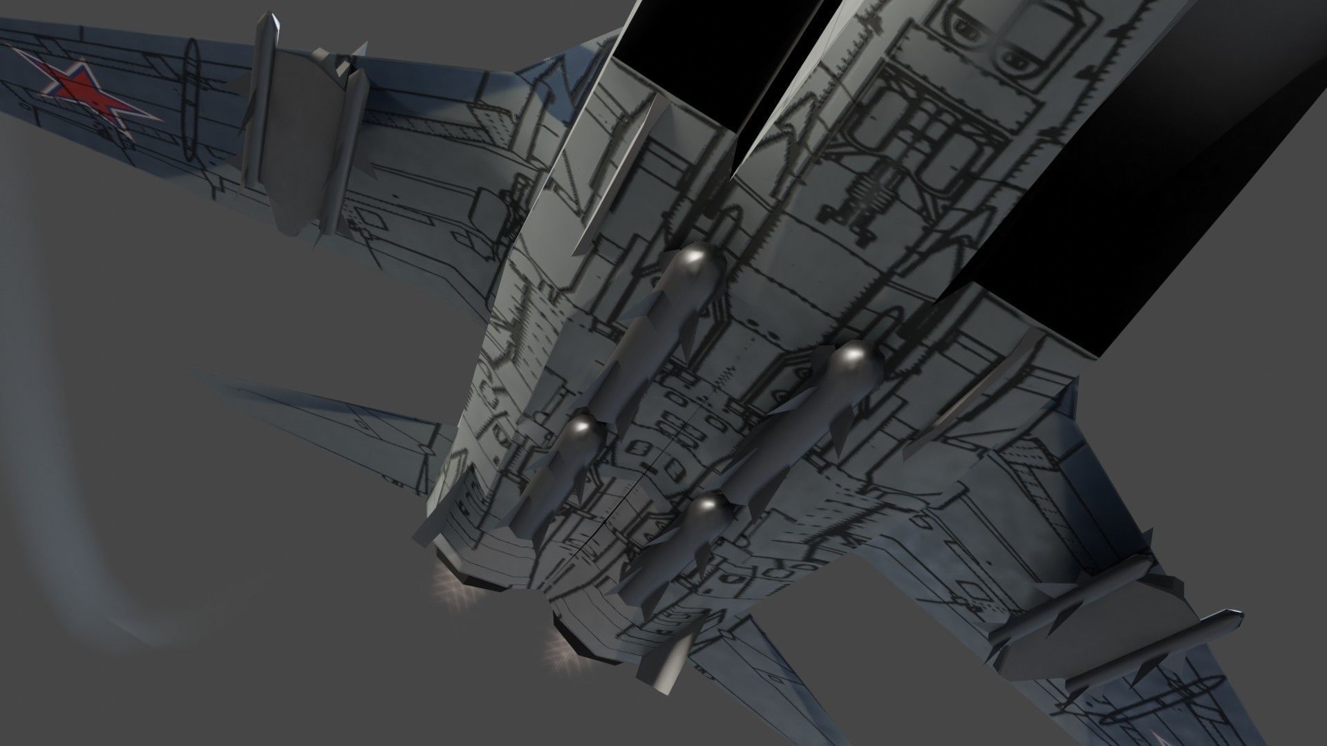 MIG-31 Foxhound jet fighter Low-poly 3D model_15