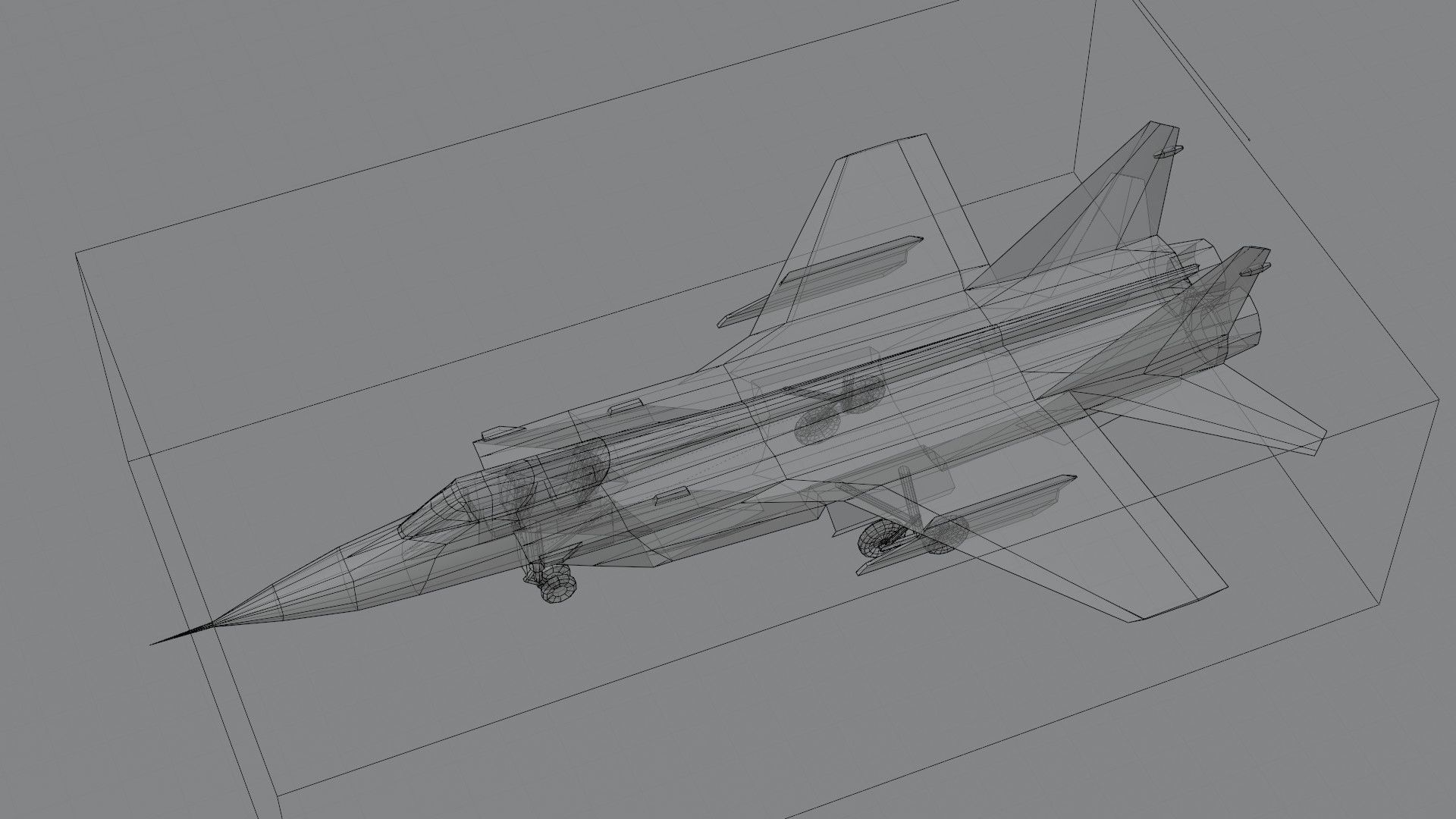 MIG-31 Foxhound jet fighter Low-poly 3D model_8