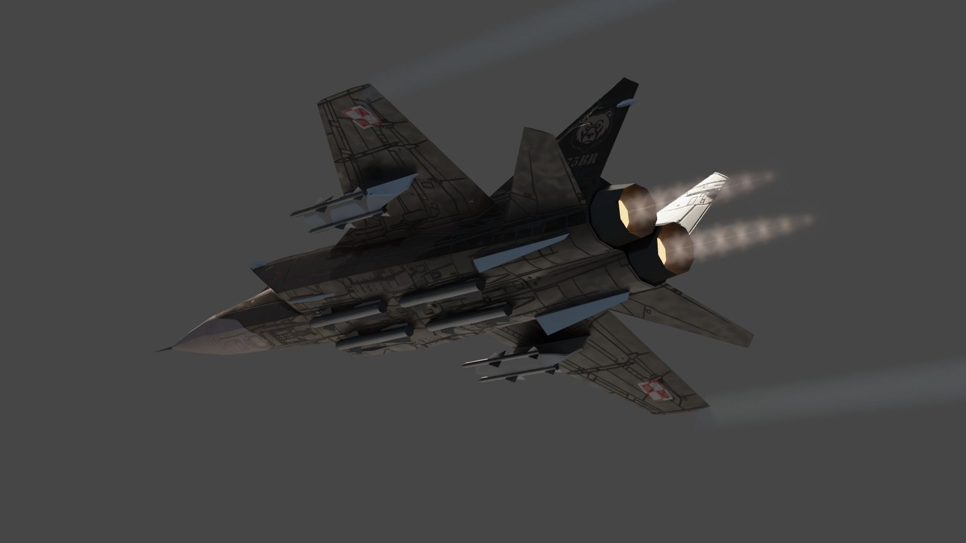 MIG-31 Foxhound jet fighter Low-poly 3D model_13