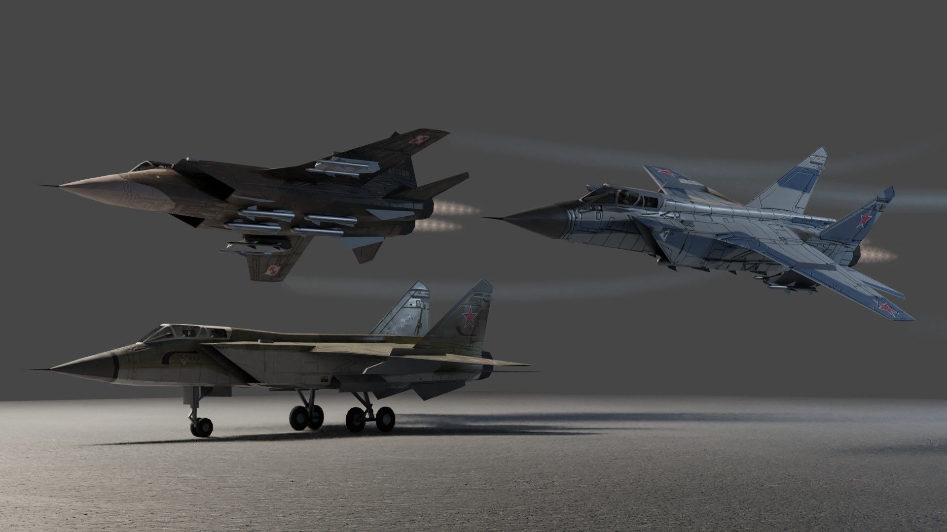 MIG-31 Foxhound jet fighter Low-poly 3D model_3