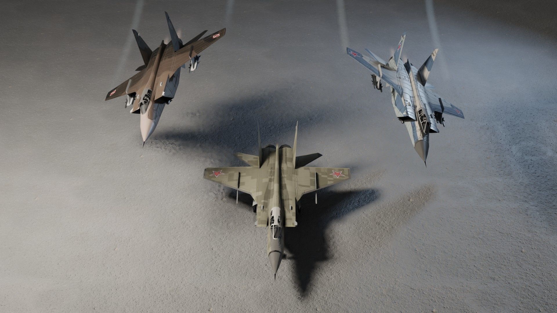 MIG-31 Foxhound jet fighter Low-poly 3D model_1