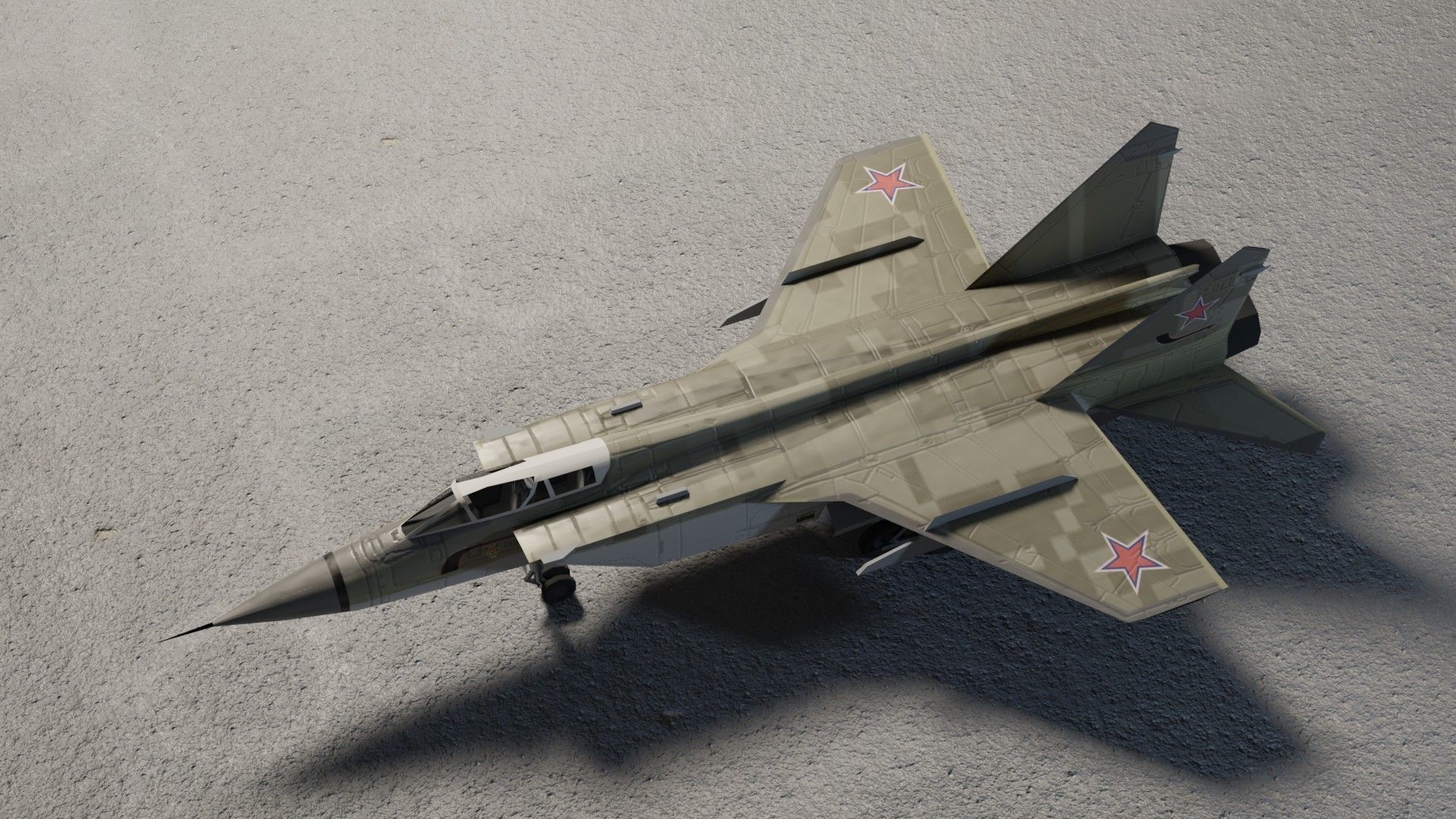 MIG-31 Foxhound jet fighter Low-poly 3D model_7