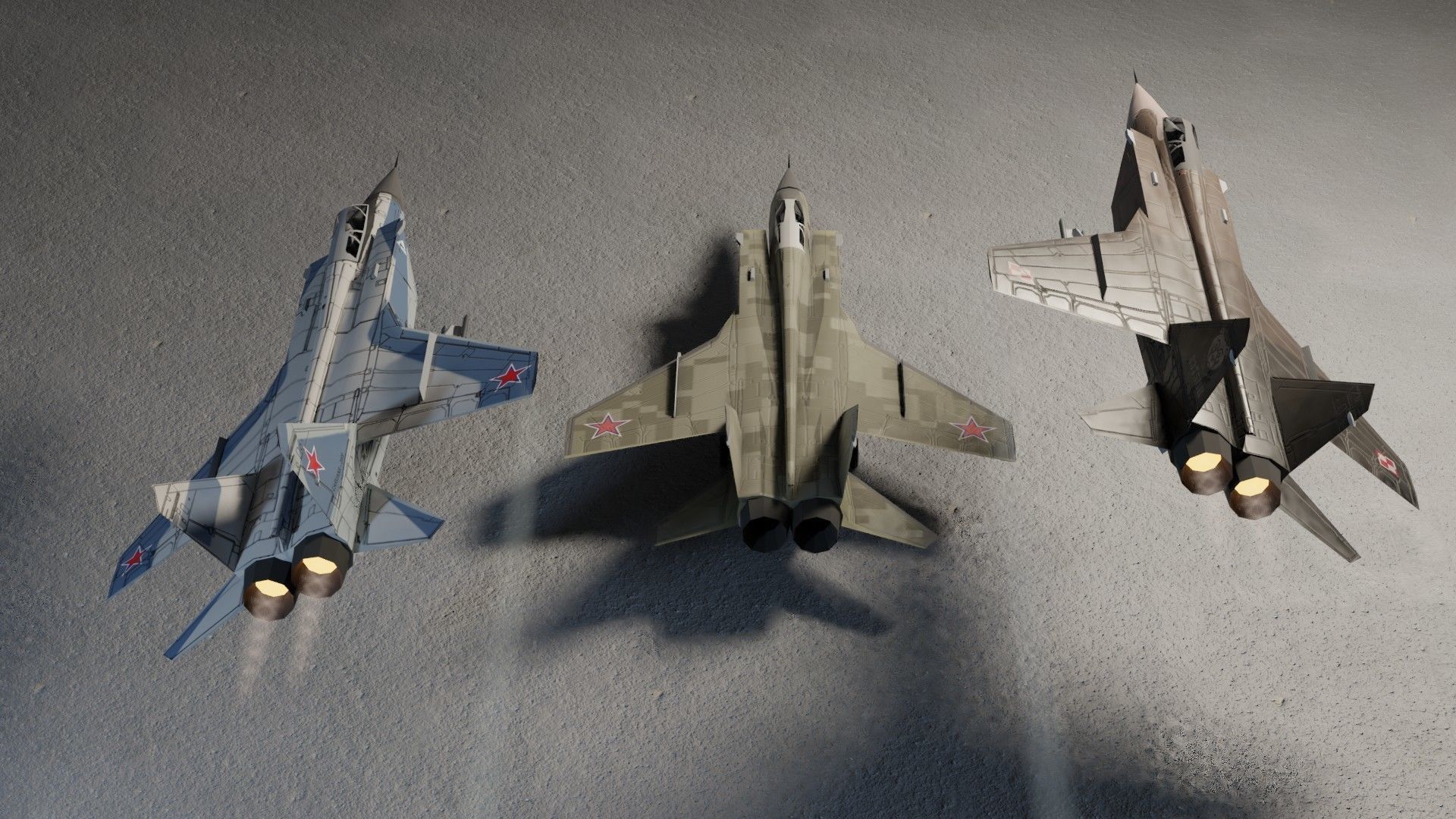 MIG-31 Foxhound jet fighter Low-poly 3D model_2