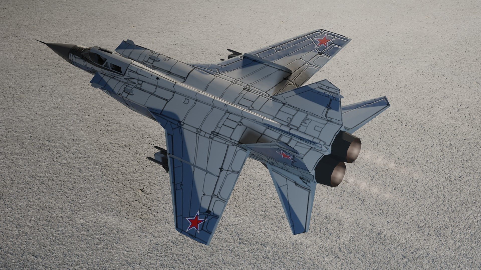 MIG-31 Foxhound jet fighter Low-poly 3D model_10
