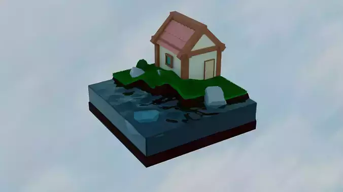 House in the woods near the river