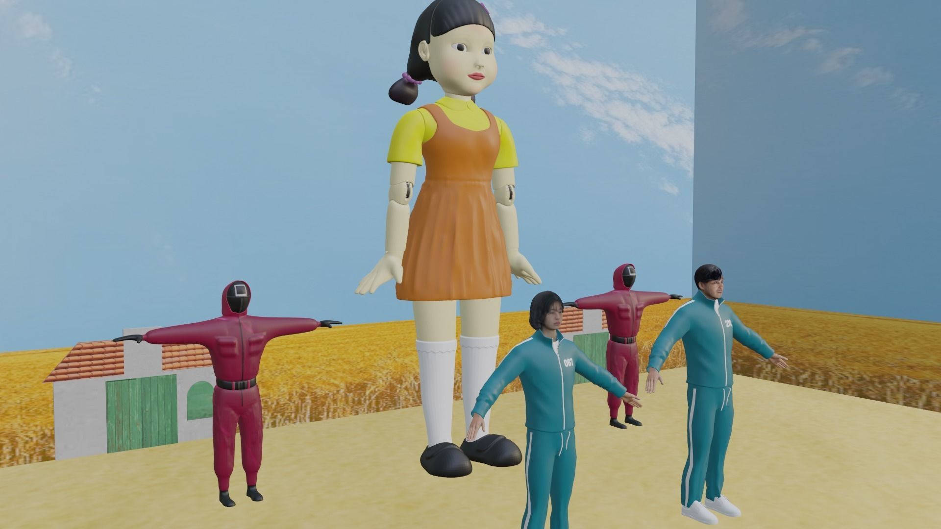 Squid Game Pack Low-poly 3D model_4