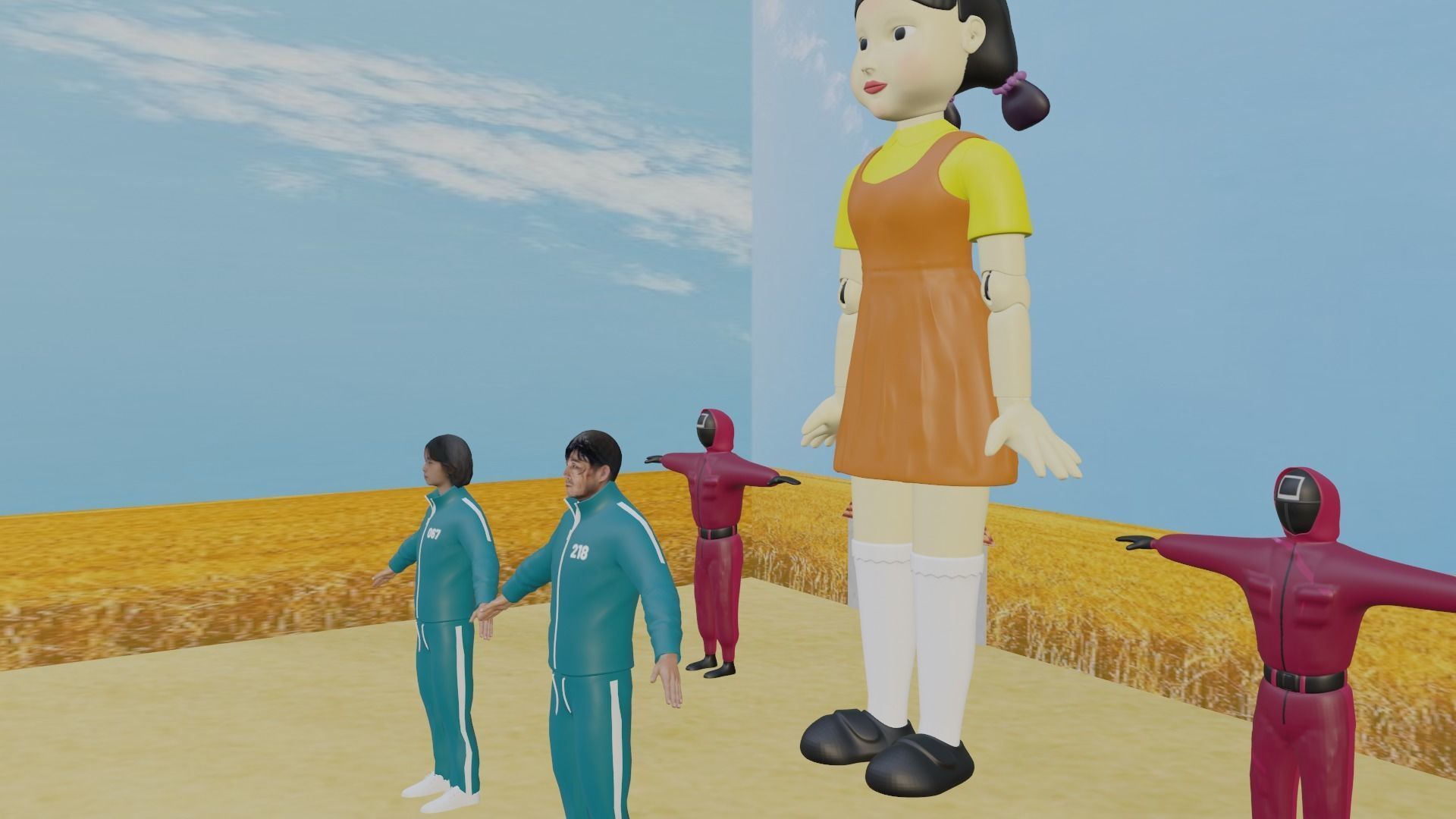 Squid Game Pack Low-poly 3D model_5