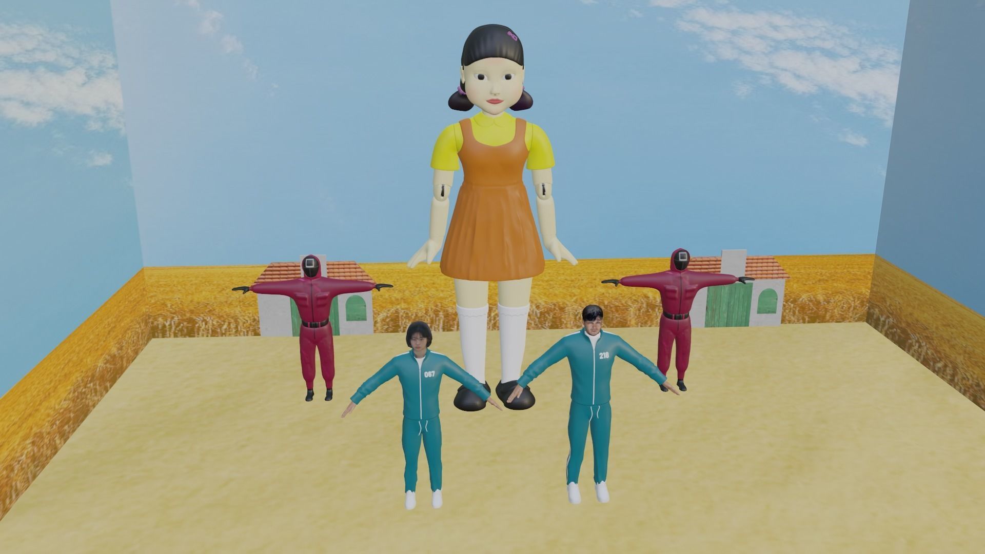 Squid Game Pack Low-poly 3D model_1