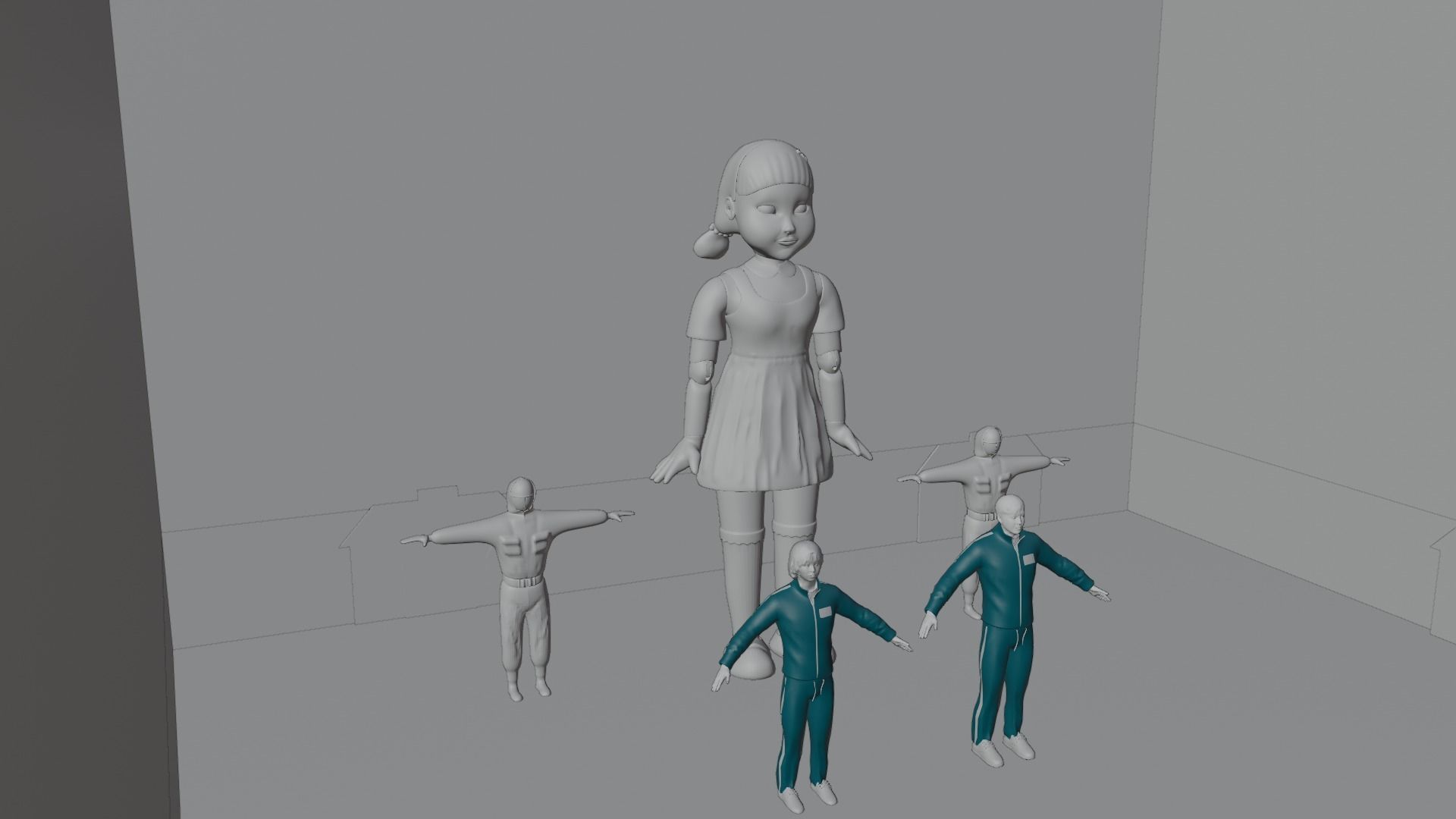 Squid Game Pack Low-poly 3D model_6