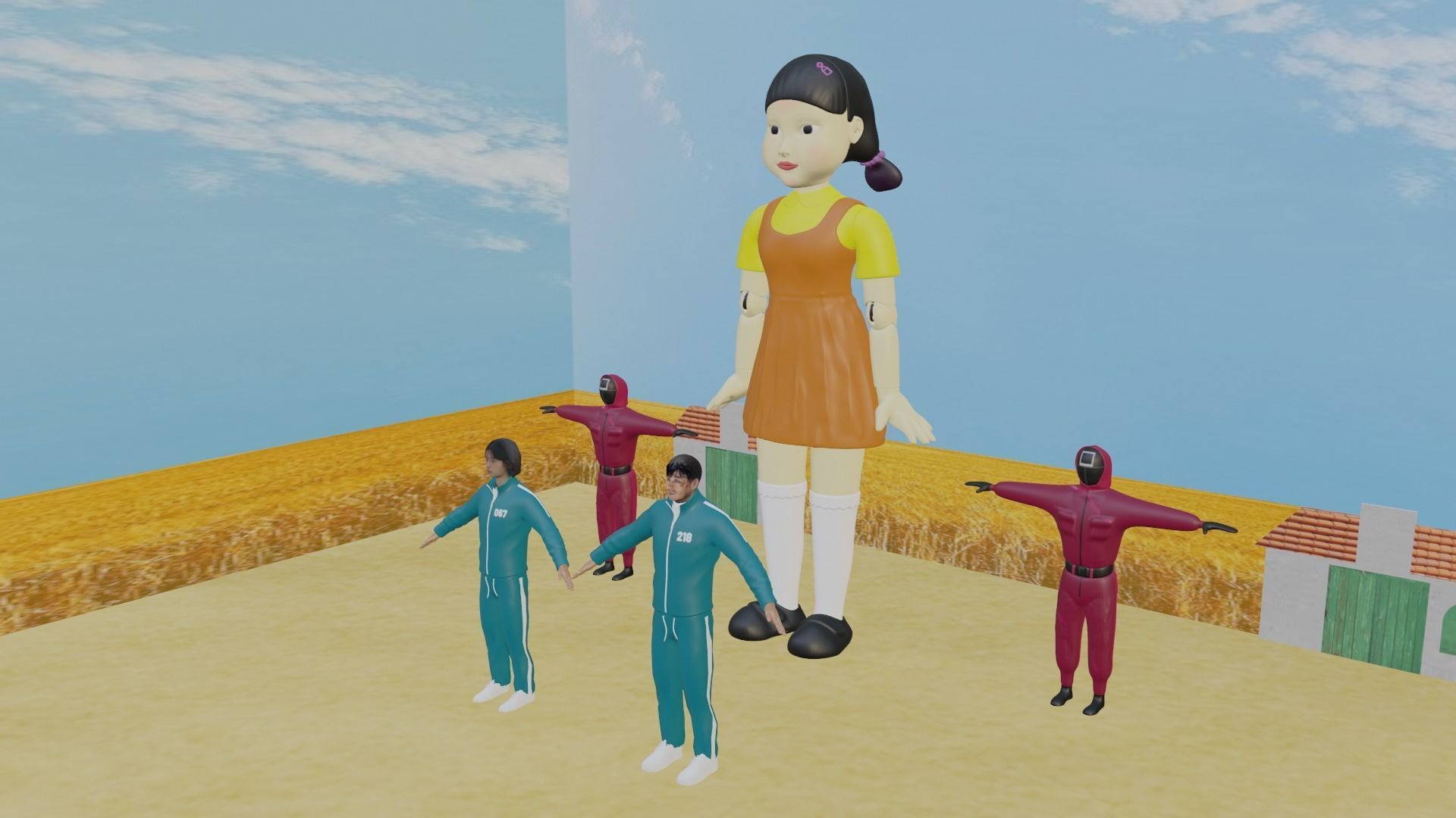 Squid Game Pack Low-poly 3D model_2