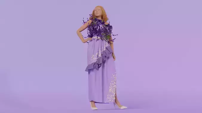 FREE Purple Flowers and Pearls Garment