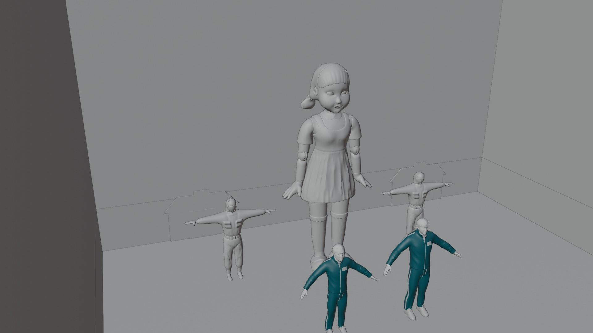 Squid Game Pack Low-poly 3D model_6