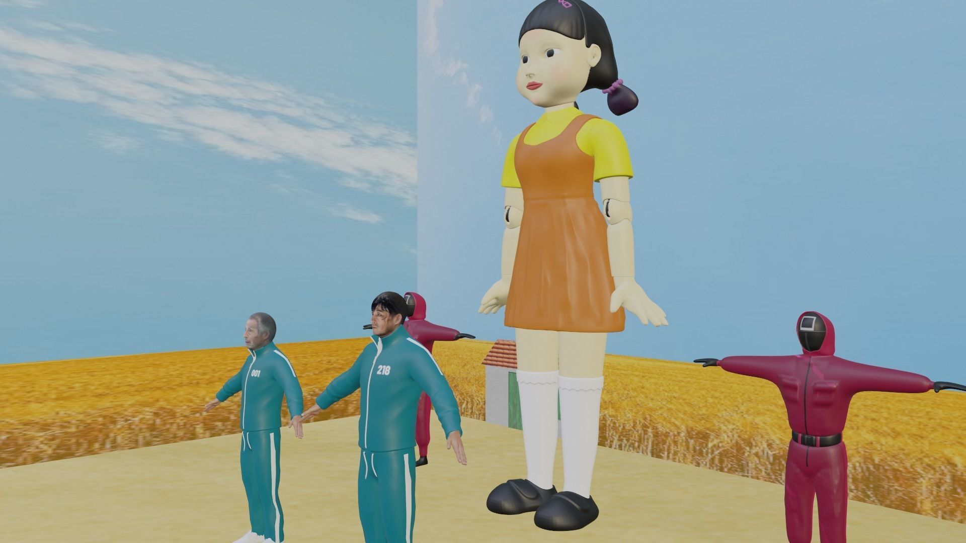 Squid Game Pack Low-poly 3D model_5