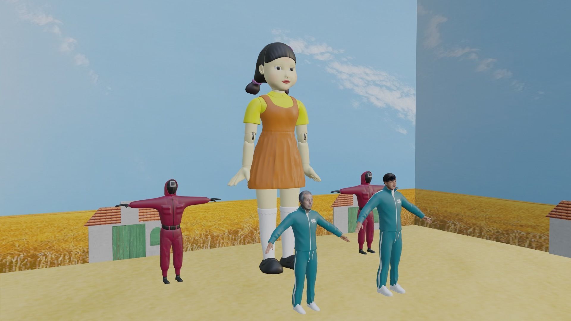 Squid Game Pack Low-poly 3D model_1