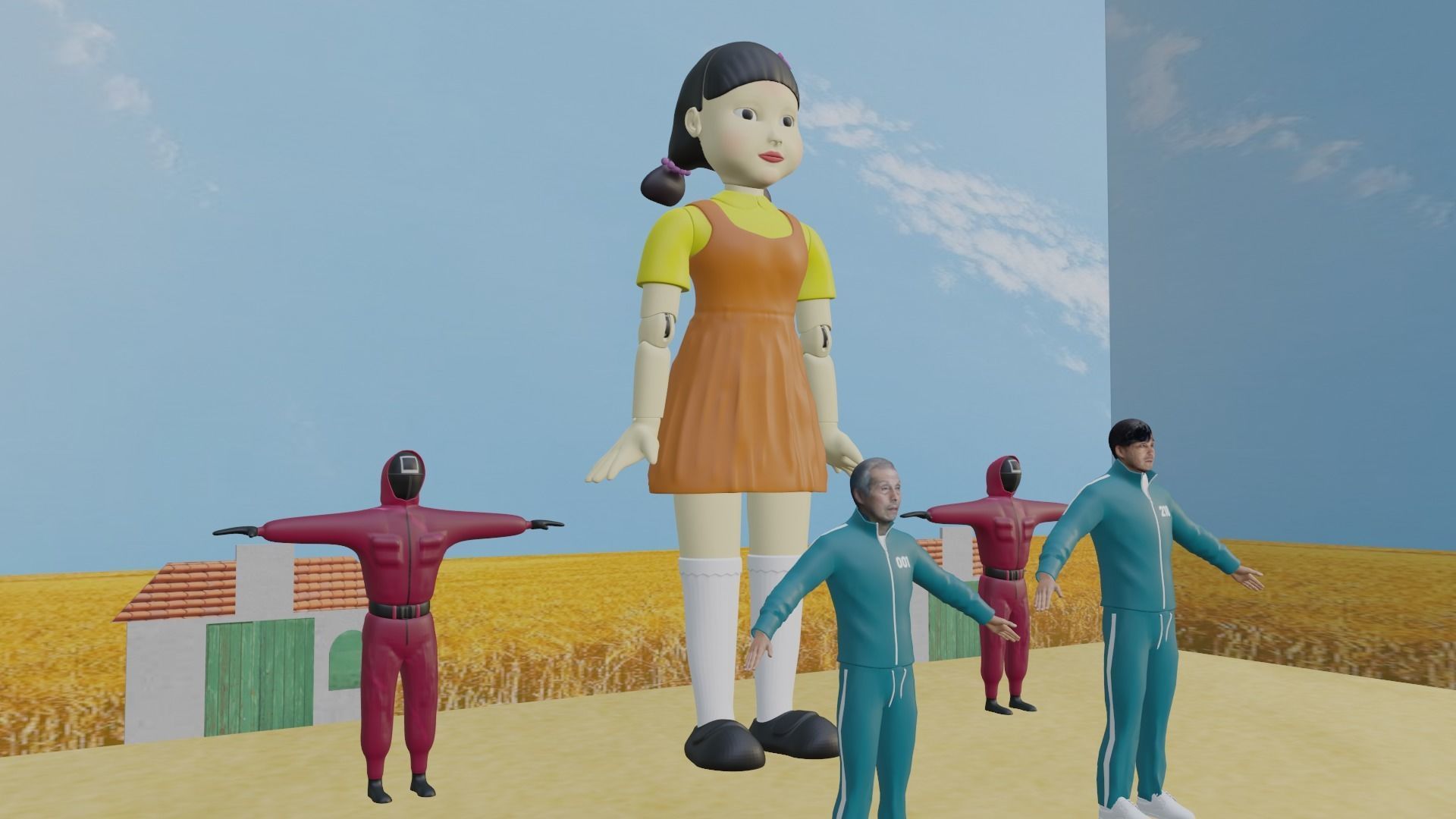 Squid Game Pack Low-poly 3D model_4