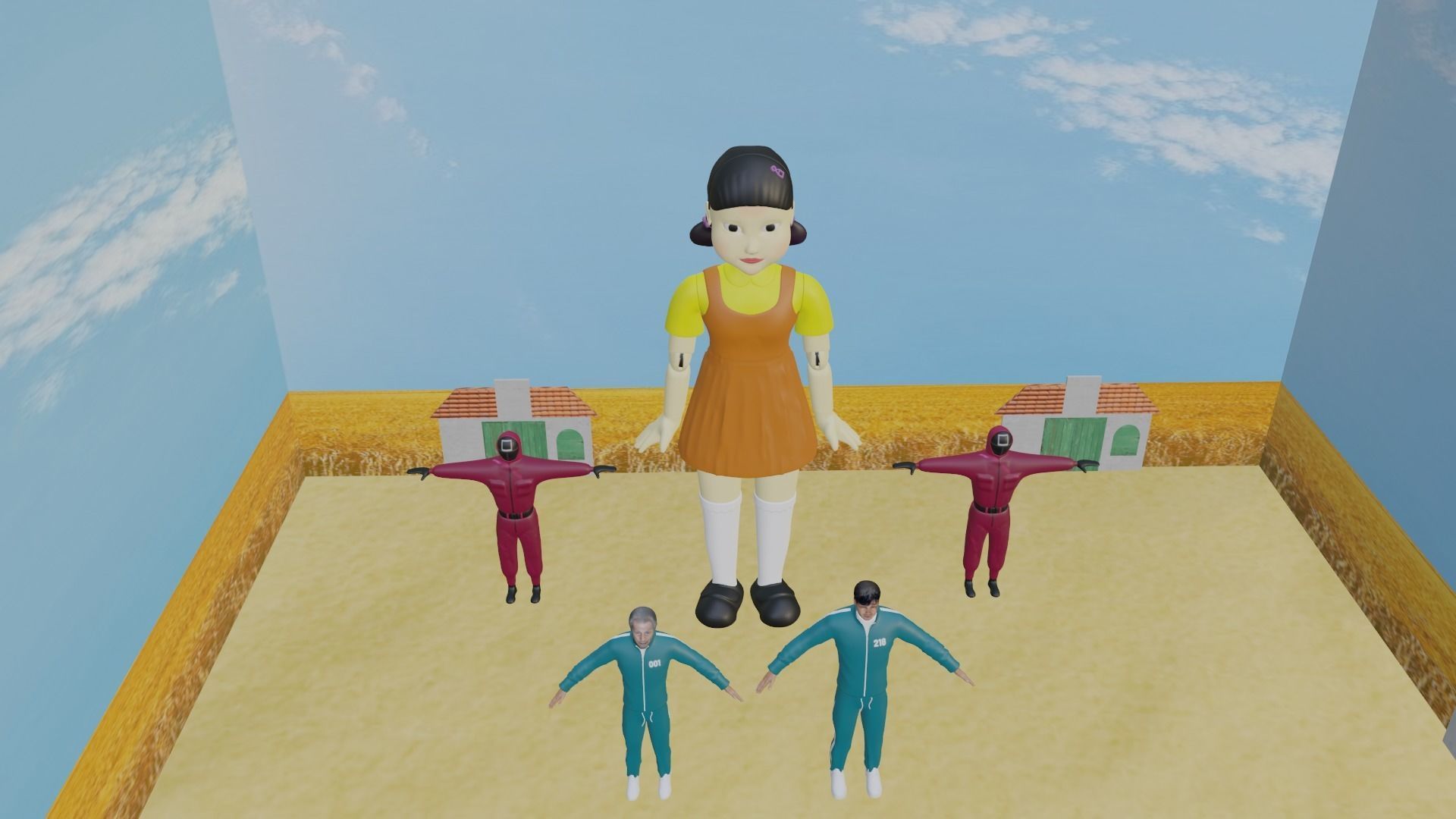 Squid Game Pack Low-poly 3D model_3