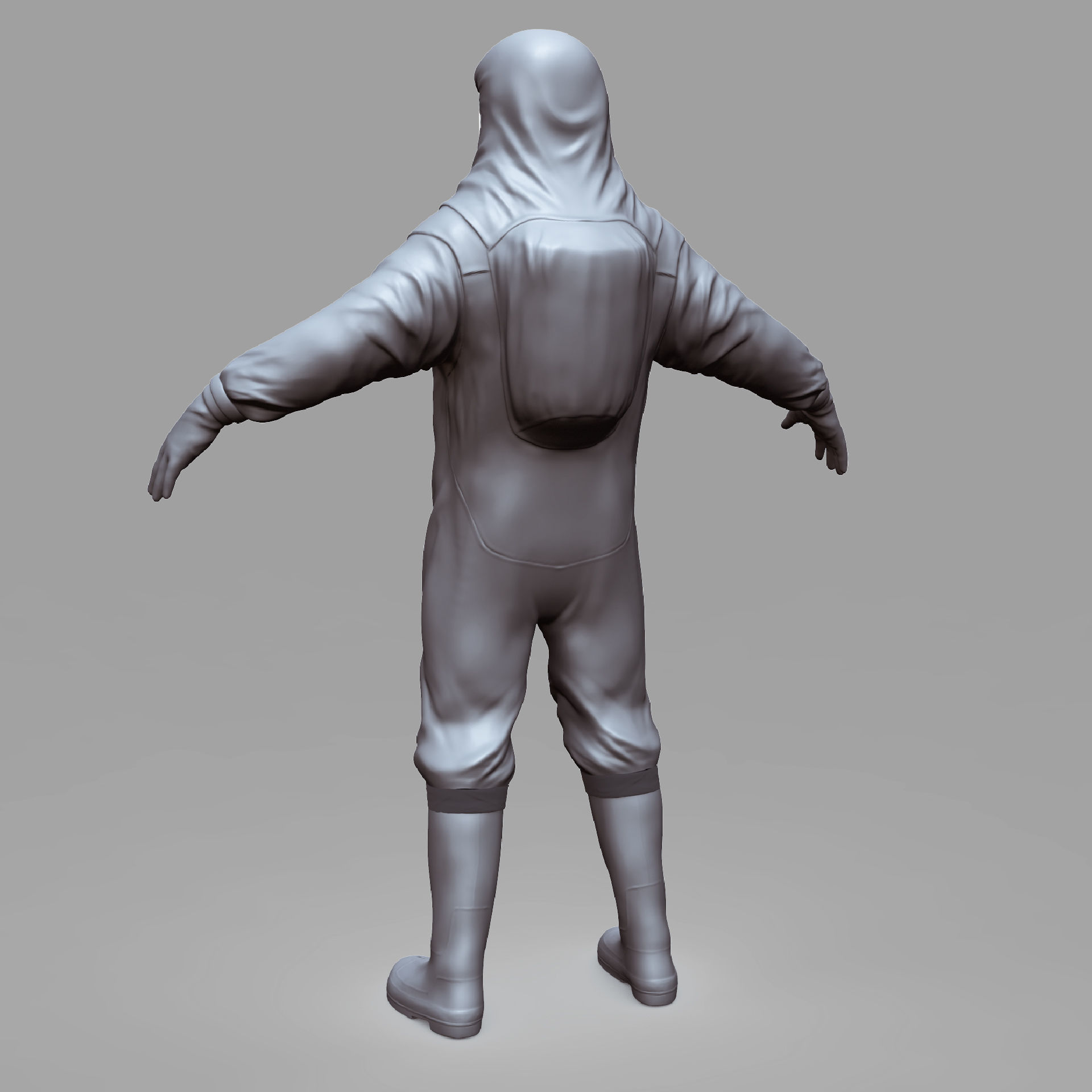 Biohazard protection suit 3D model_3