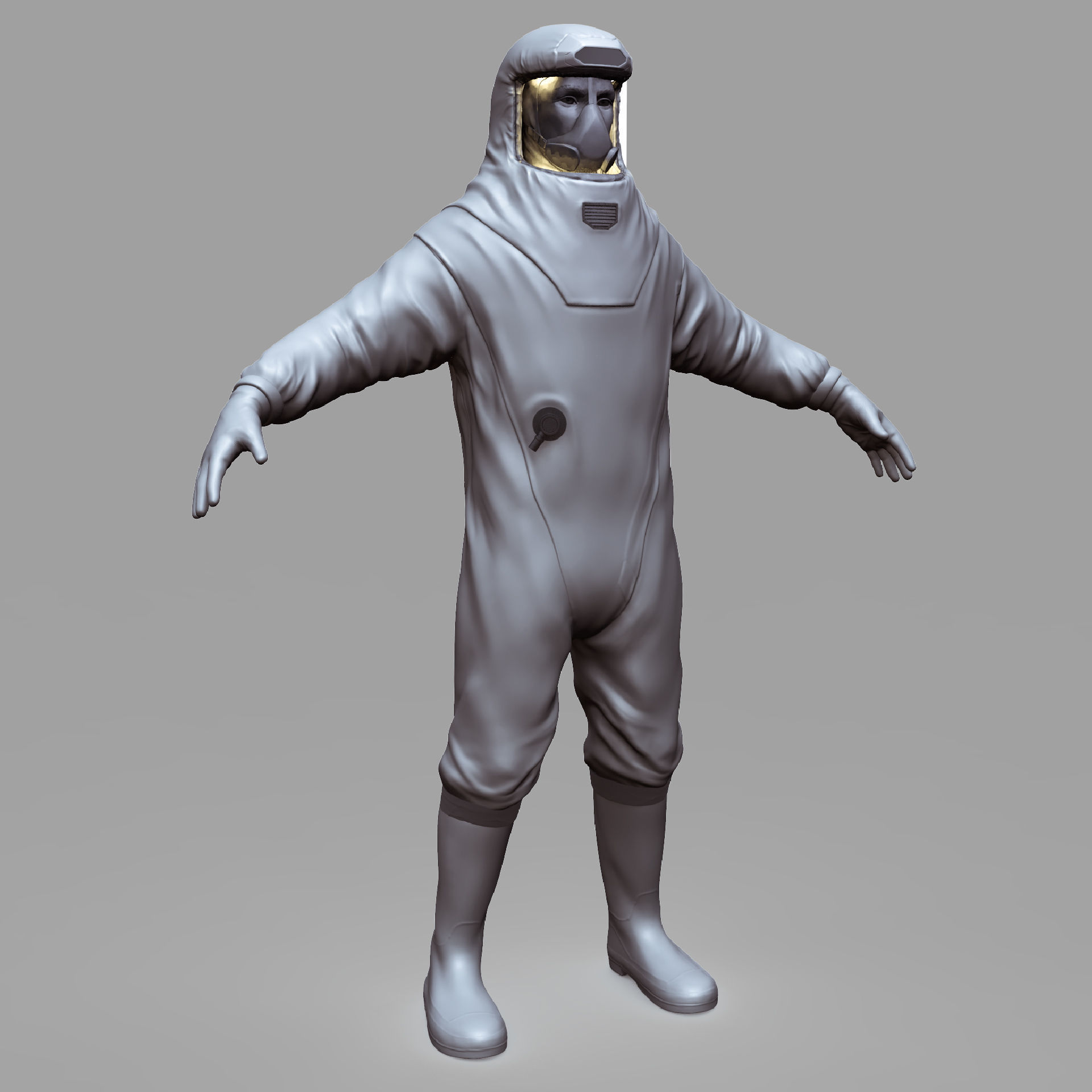 Biohazard protection suit 3D model_1