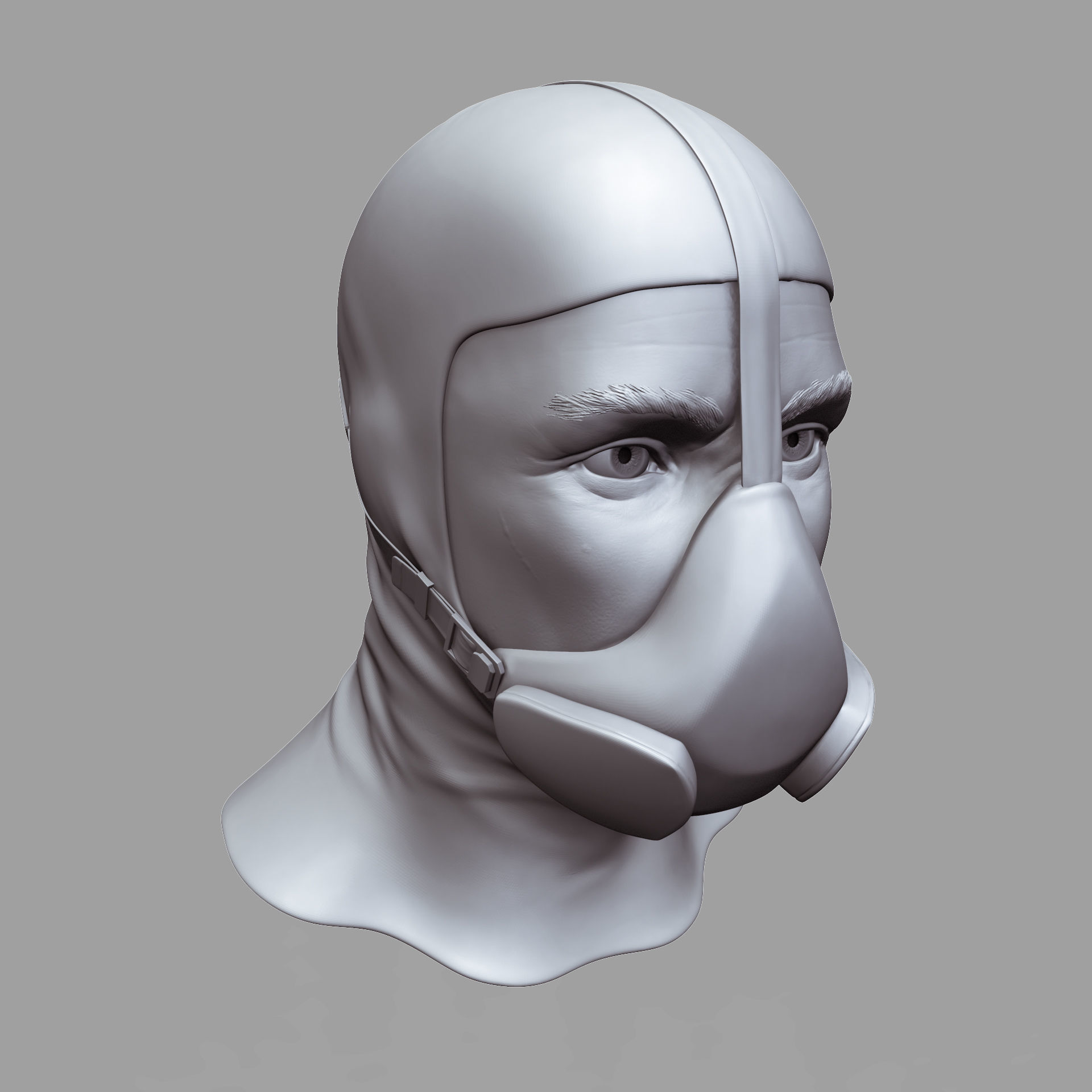 Biohazard protection suit 3D model_5