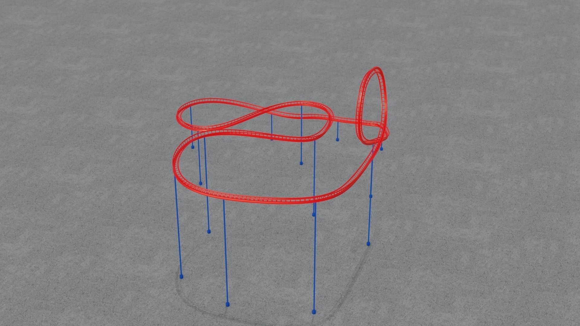 Rollercoaster roller coaster with lines Low-poly 3D model_19
