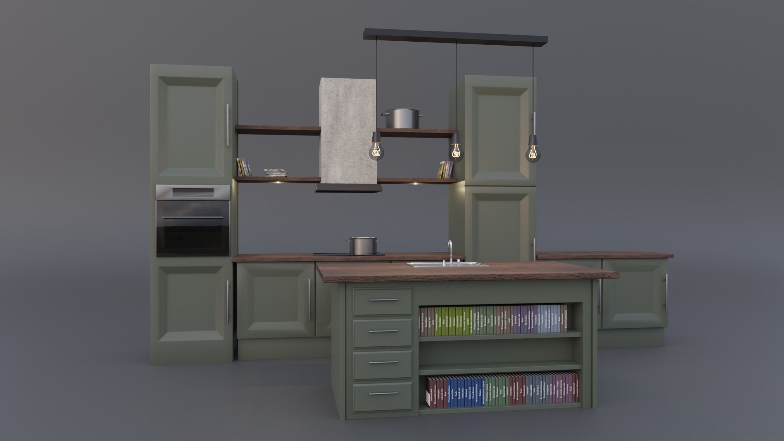 Modern Kitchen 3D Model 3D model_1