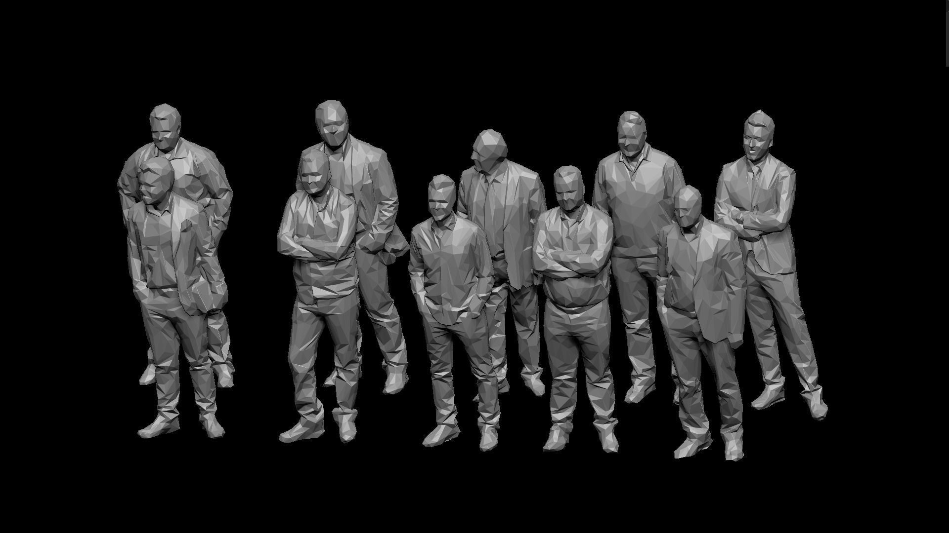 Ten Low Poly People Collection vol 8 Low-poly 3D model_14