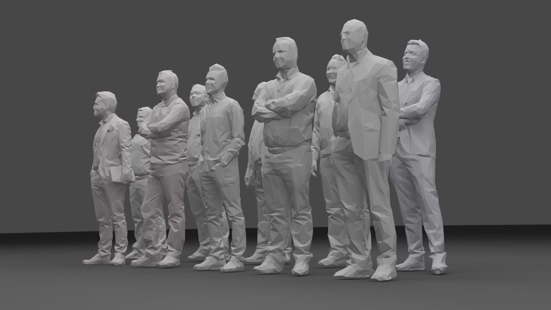 Ten Low Poly People Collection vol 8 Low-poly 3D model_1