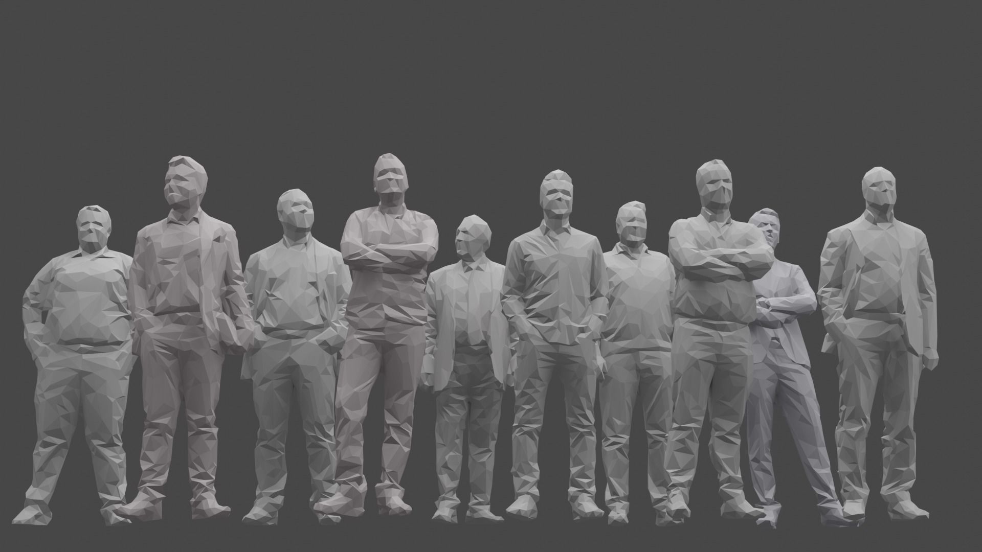 Ten Low Poly People Collection vol 8 Low-poly 3D model_13