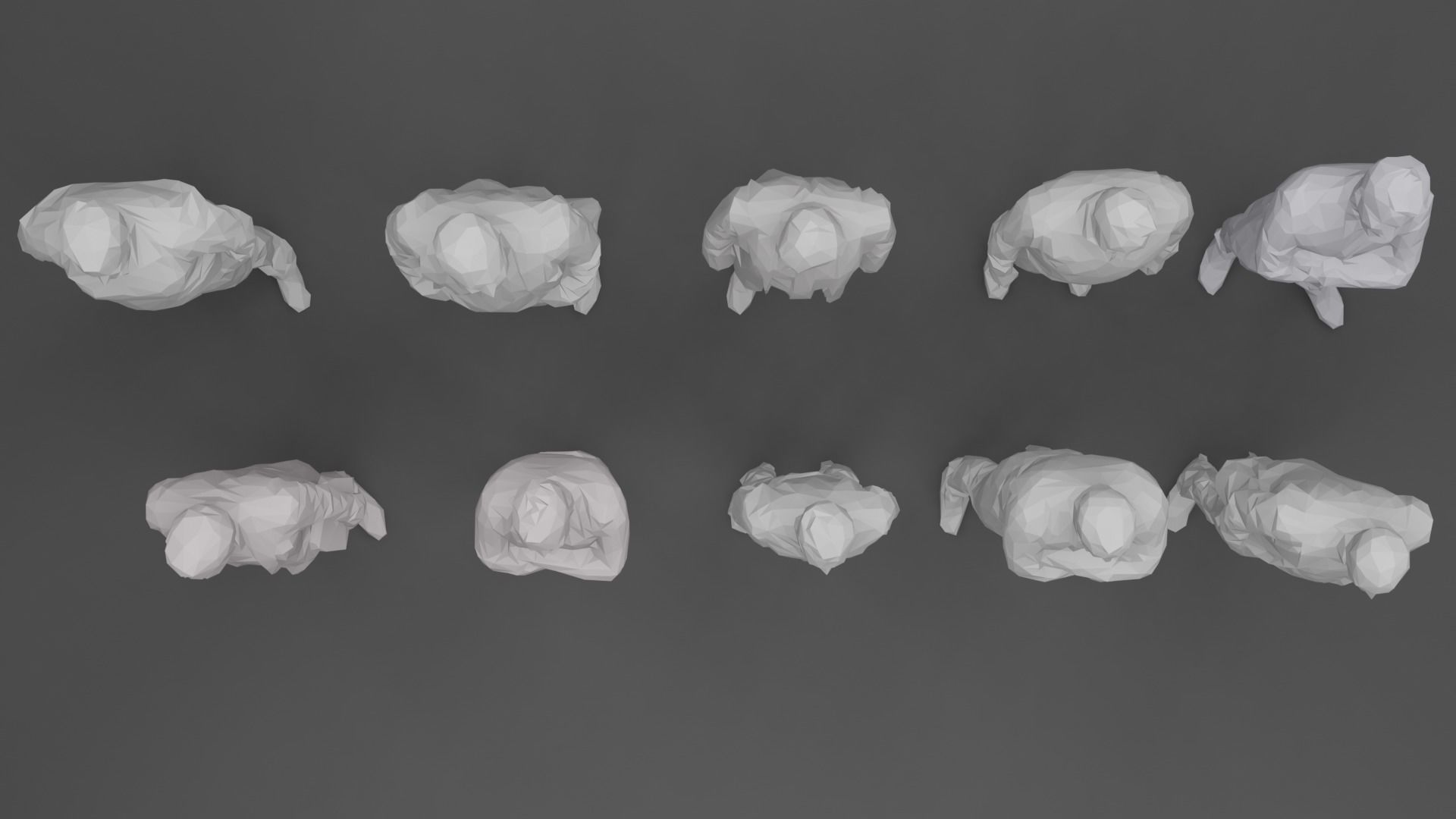 Ten Low Poly People Collection vol 8 Low-poly 3D model_4