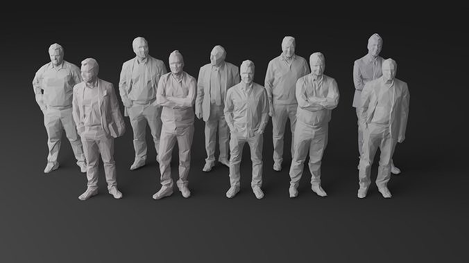 Ten Low Poly People Collection vol 8 Low-poly 3D model