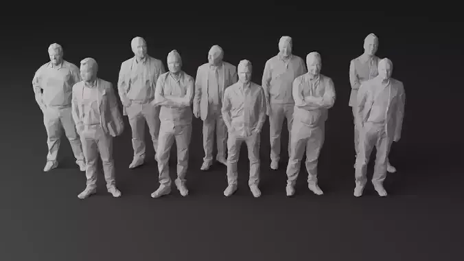 Ten Low Poly People Collection vol 8 Low-poly 3D model