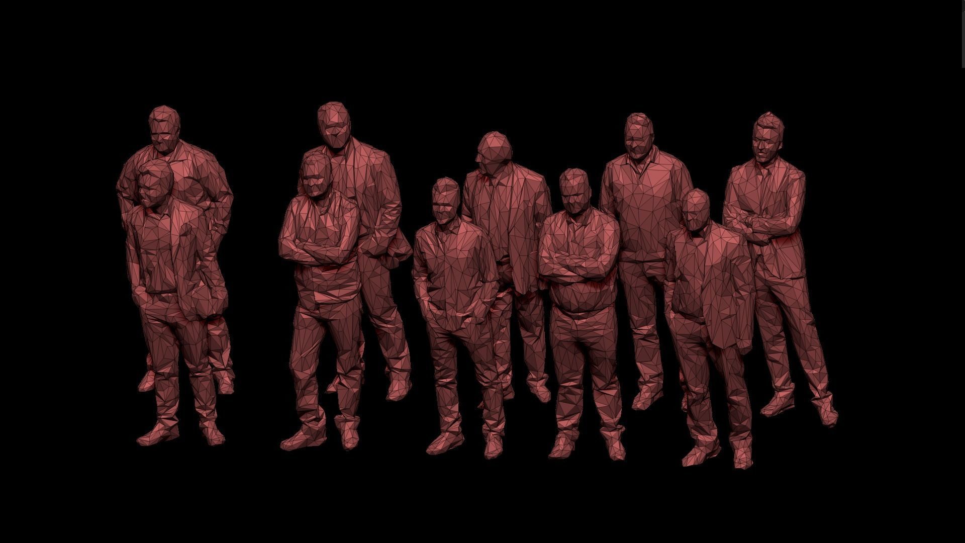 Ten Low Poly People Collection vol 8 Low-poly 3D model_15