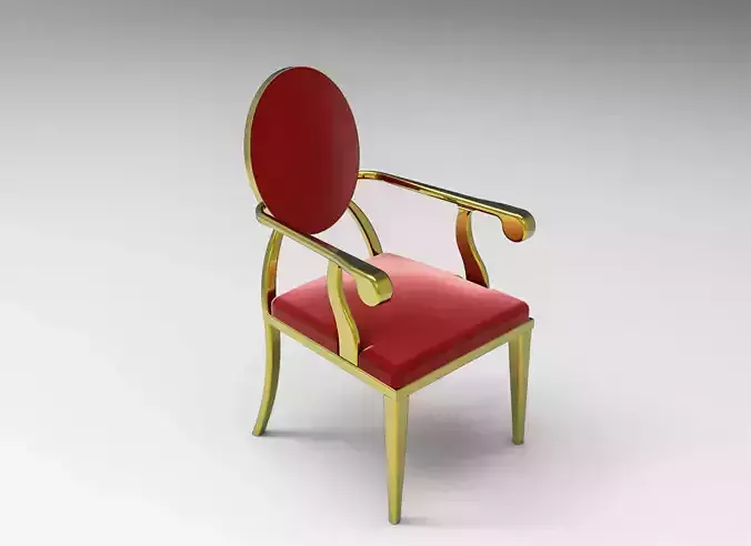 Armchair silver and chair 3D print model