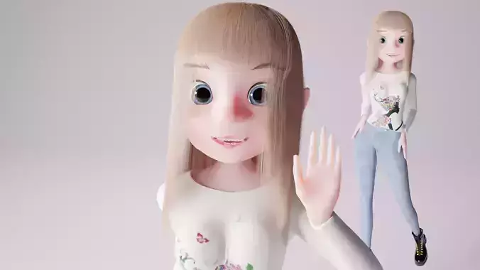 Cartoon Woman Rigged 3D model Blender  3D model Cartoon Woman Rigged 3D model Blender  3D model