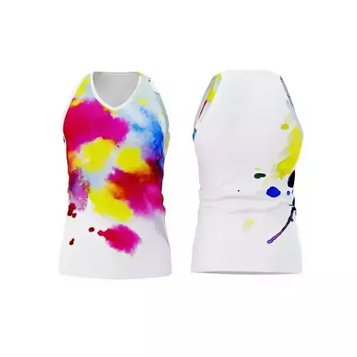 T-shirt with abstract paint pattern 3D model