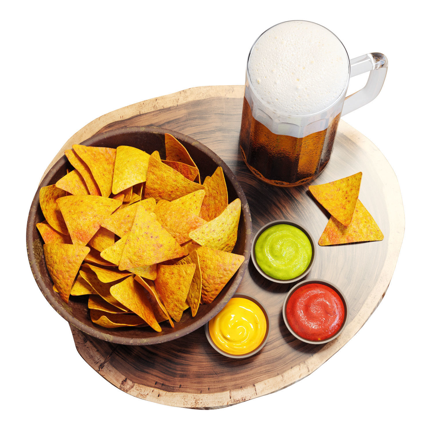 Food Set 09 - Chips and Beer 3D model_2