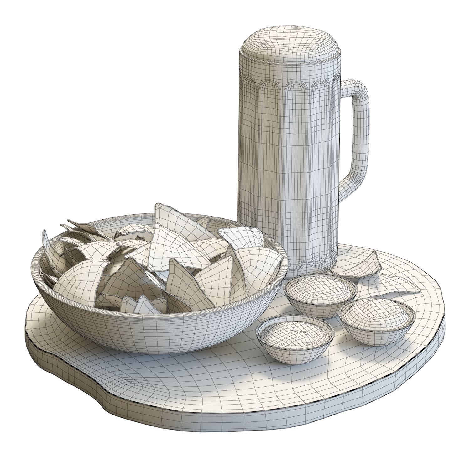 Food Set 09 - Chips and Beer 3D model_5