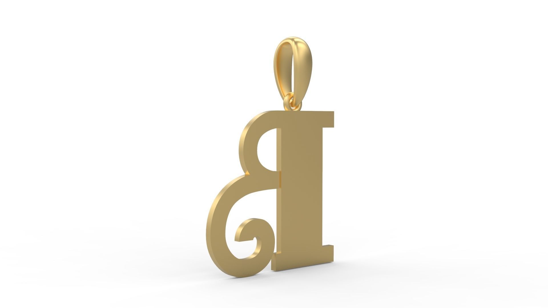 Initial Letters Pendant FansyPants B 3D print model_3