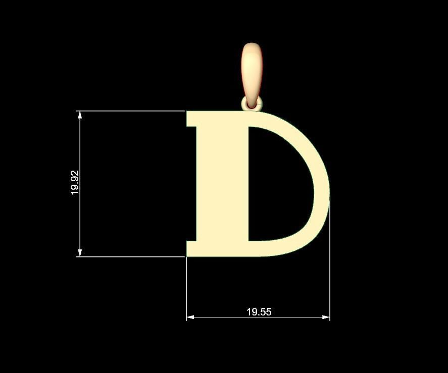 Initial Letters Pendant FansyPants D 3D print model_4
